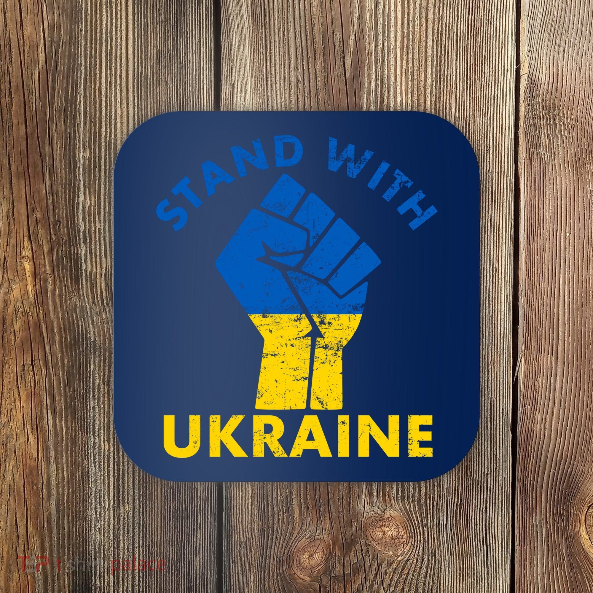 Stand With Ukraine Support Ukraine Free Ukraine Coaster