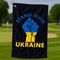 Stand With Ukraine Support Ukraine Free Ukraine Golf Towel thumb 1