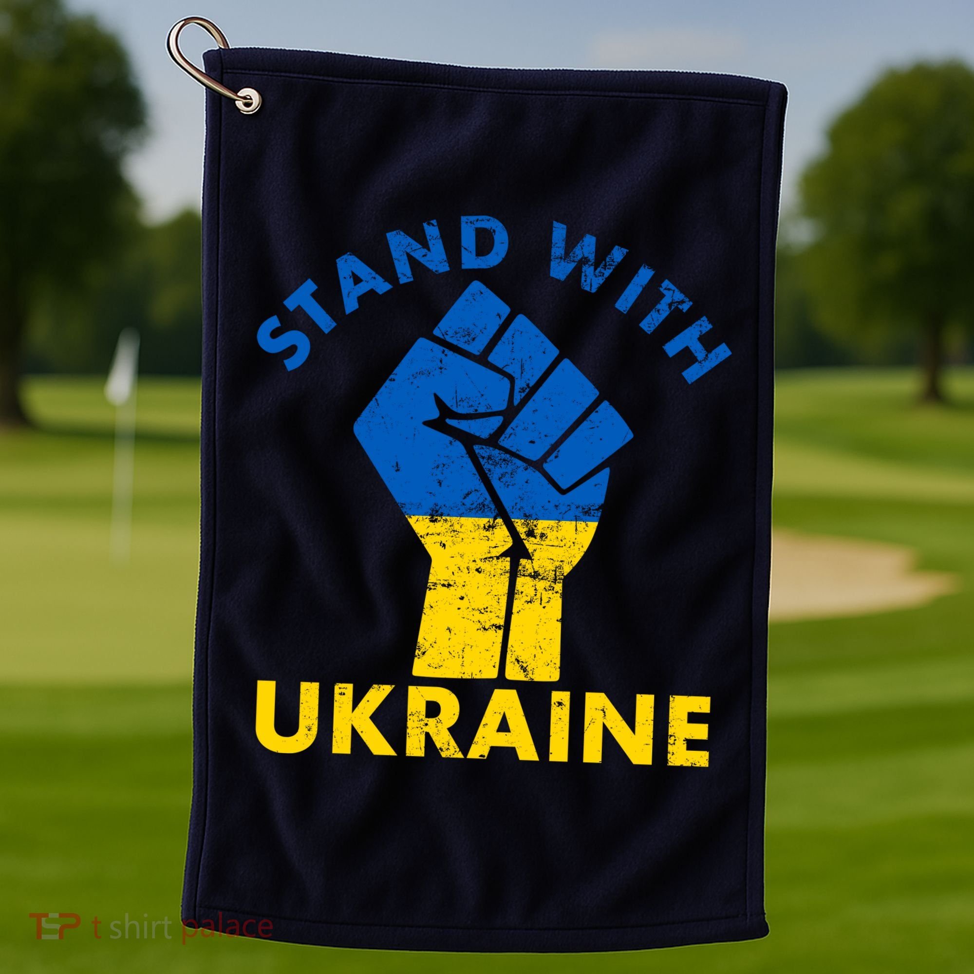 Stand With Ukraine Support Ukraine Free Ukraine Golf Towel