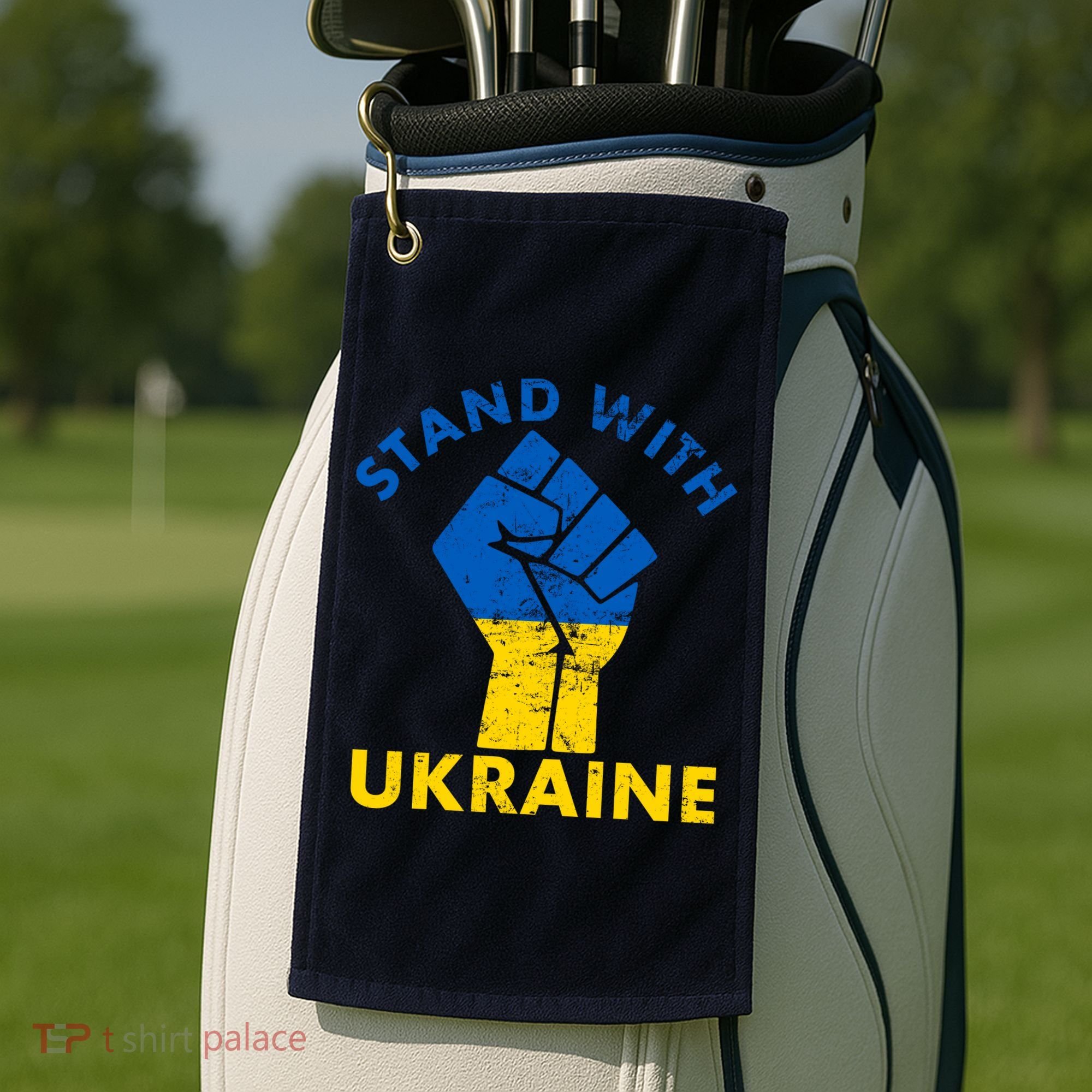 Stand With Ukraine Support Ukraine Free Ukraine Golf Towel