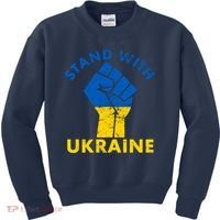 Stand With Ukraine Support Ukraine Free Ukraine Kids Sweatshirt thumb 0
