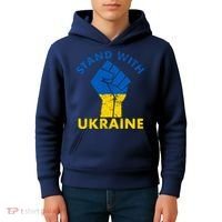 Stand With Ukraine Support Ukraine Free Ukraine Kids Hoodie thumb 4