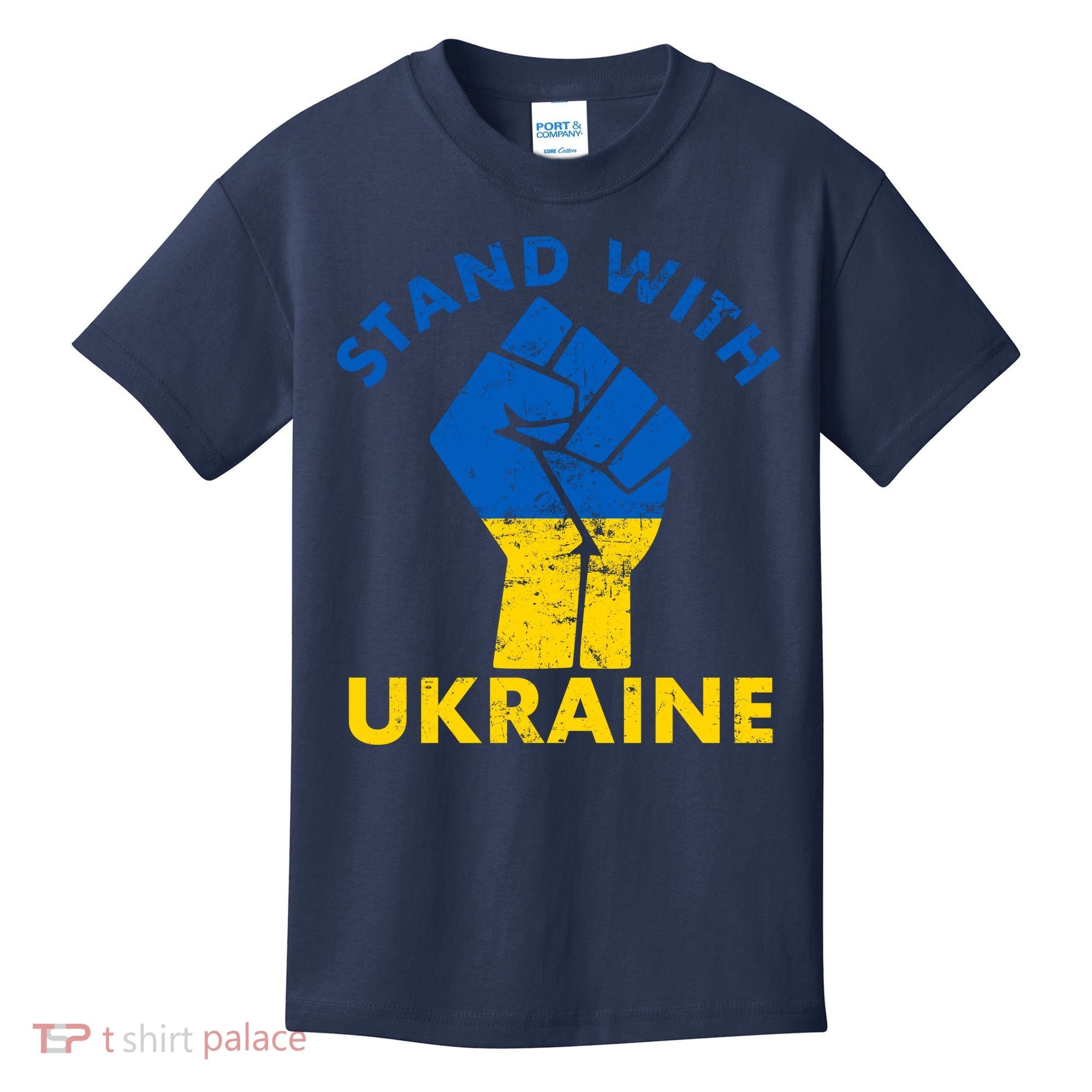Stand With Ukraine Support Ukraine Free Ukraine Kids T-Shirt