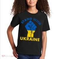 Stand With Ukraine Support Ukraine Free Ukraine Kids T-Shirt thumb 2