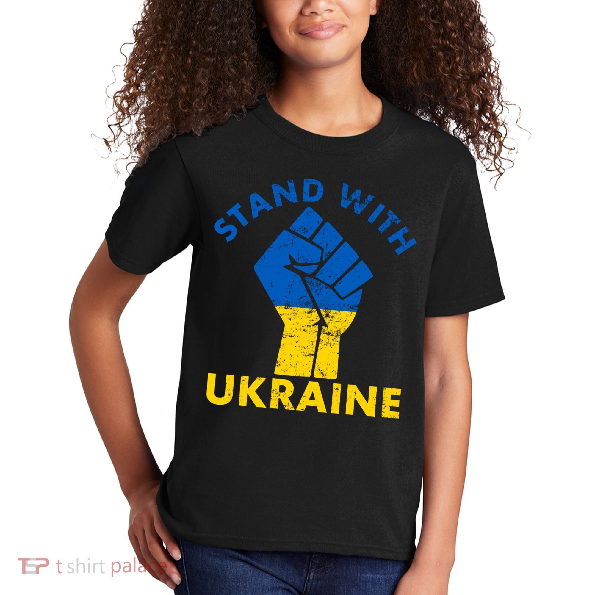 Stand With Ukraine Support Ukraine Free Ukraine Kids T-Shirt
