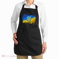 Stand With Ukraine Distressed Coat Of Arms Crest Flag Apron thumb 2