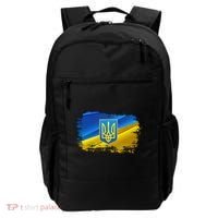 Stand With Ukraine Distressed Coat Of Arms Crest Flag Backpack thumb 0