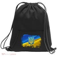 Stand With Ukraine Distressed Coat Of Arms Crest Flag Sweatshirt Cinch Pack Bag thumb 0