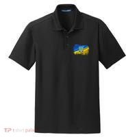 Stand With Ukraine Distressed Coat Of Arms Crest Flag Dry Zone Grid Polo thumb 0