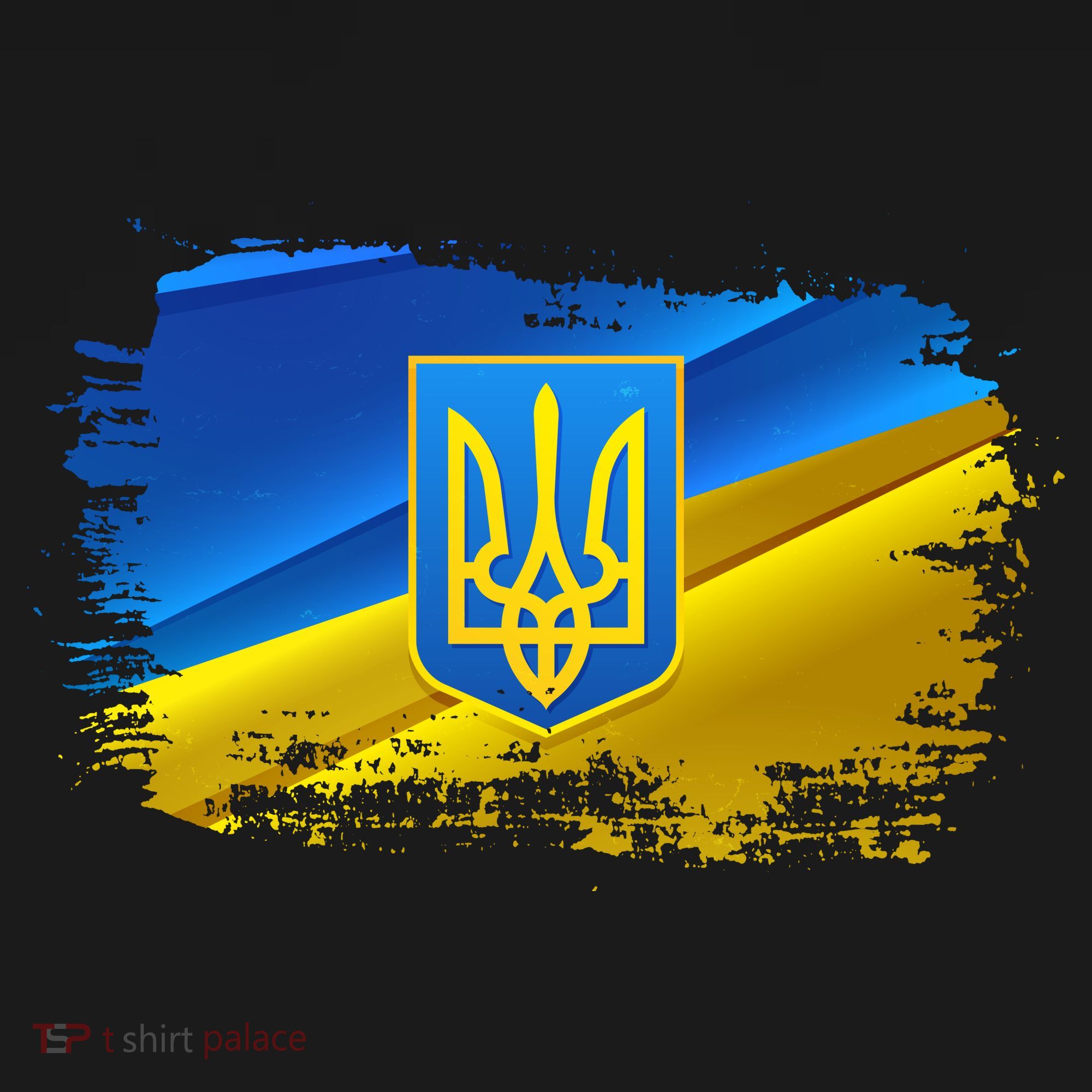 Stand With Ukraine Distressed Coat Of Arms Crest Flag Women's Hoodie