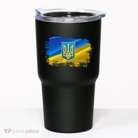 Stand With Ukraine Distressed Coat Of Arms Crest Flag Tumbler thumb 0