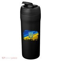 Stand With Ukraine Distressed Coat Of Arms Crest Flag 24oz Duet Stainless Steel Tumbler thumb 3