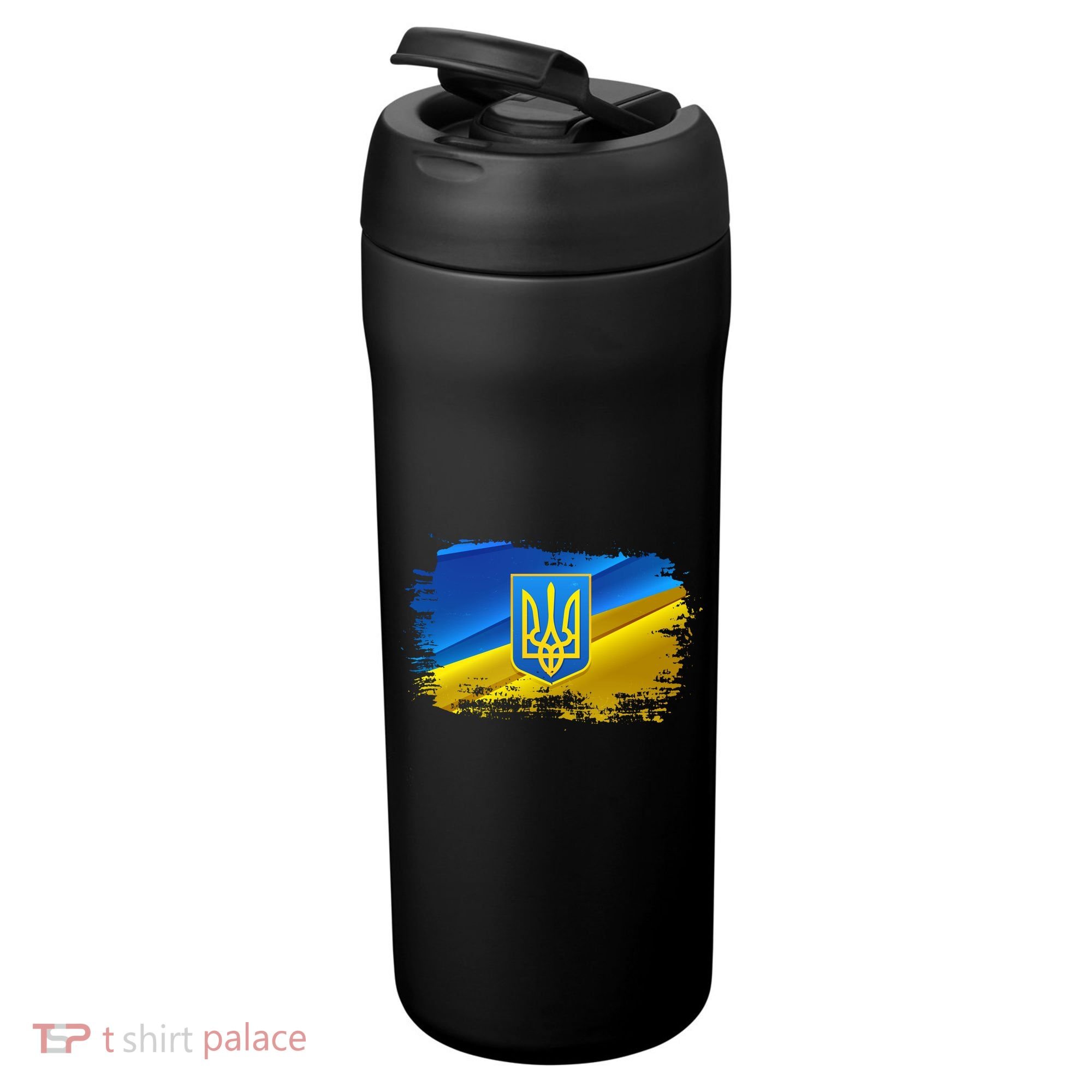 Stand With Ukraine Distressed Coat Of Arms Crest Flag 24oz Duet Stainless Steel Tumbler