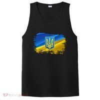 Stand With Ukraine Distressed Coat Of Arms Crest Flag PosiCharge Competitor Tank thumb 0
