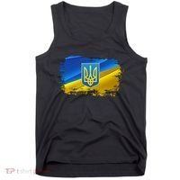 Stand With Ukraine Distressed Coat Of Arms Crest Flag Tank Top thumb 0
