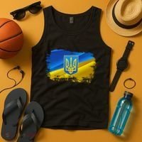 Stand With Ukraine Distressed Coat Of Arms Crest Flag Tank Top thumb 4