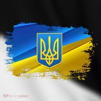Stand With Ukraine Distressed Coat Of Arms Crest Flag Toddler Fine Jersey T-Shirt thumb 2
