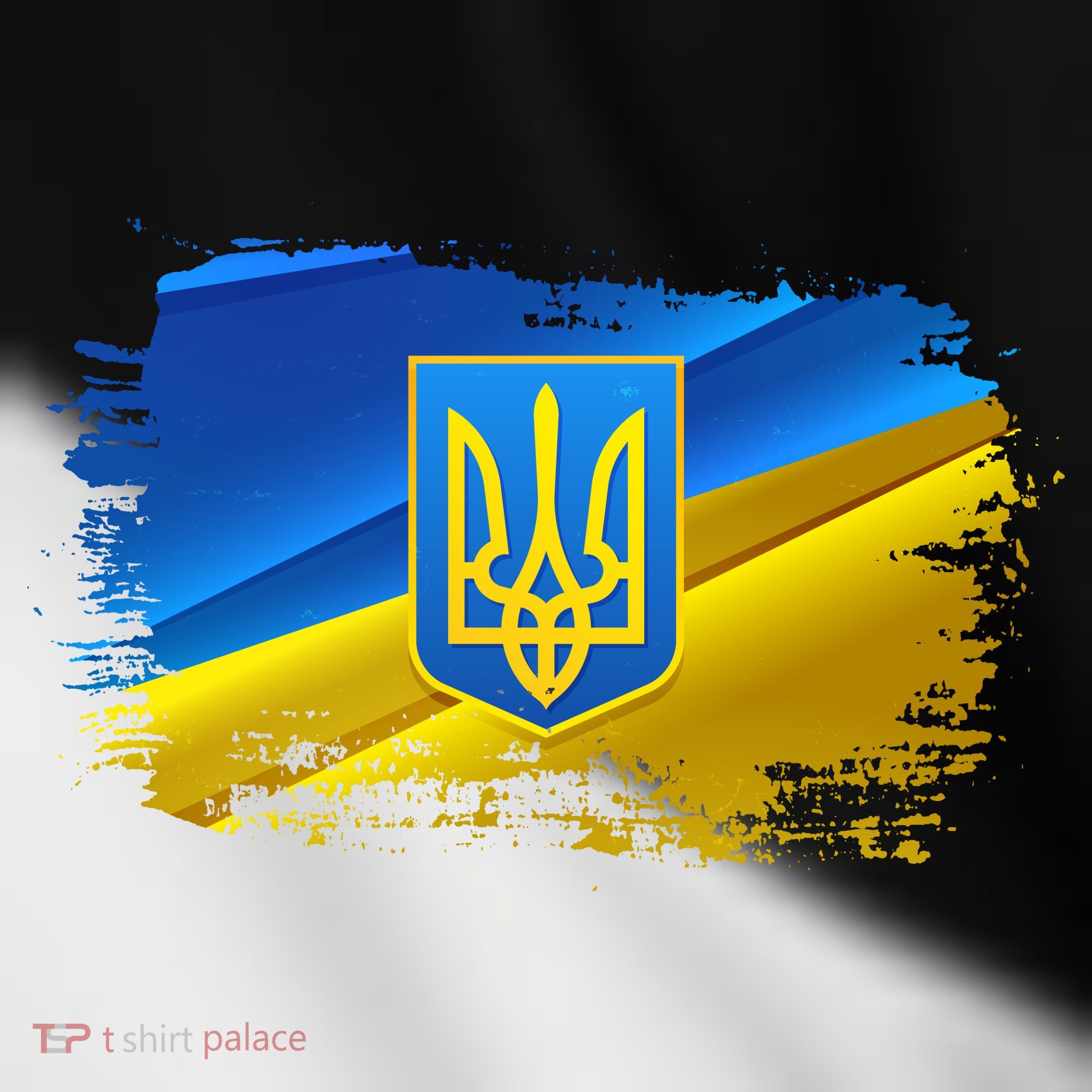 Stand With Ukraine Distressed Coat Of Arms Crest Flag Toddler Fine Jersey T-Shirt
