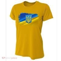Stand With Ukraine Distressed Coat Of Arms Crest Flag Women's Cooling Performance Crew T-Shirt thumb 0