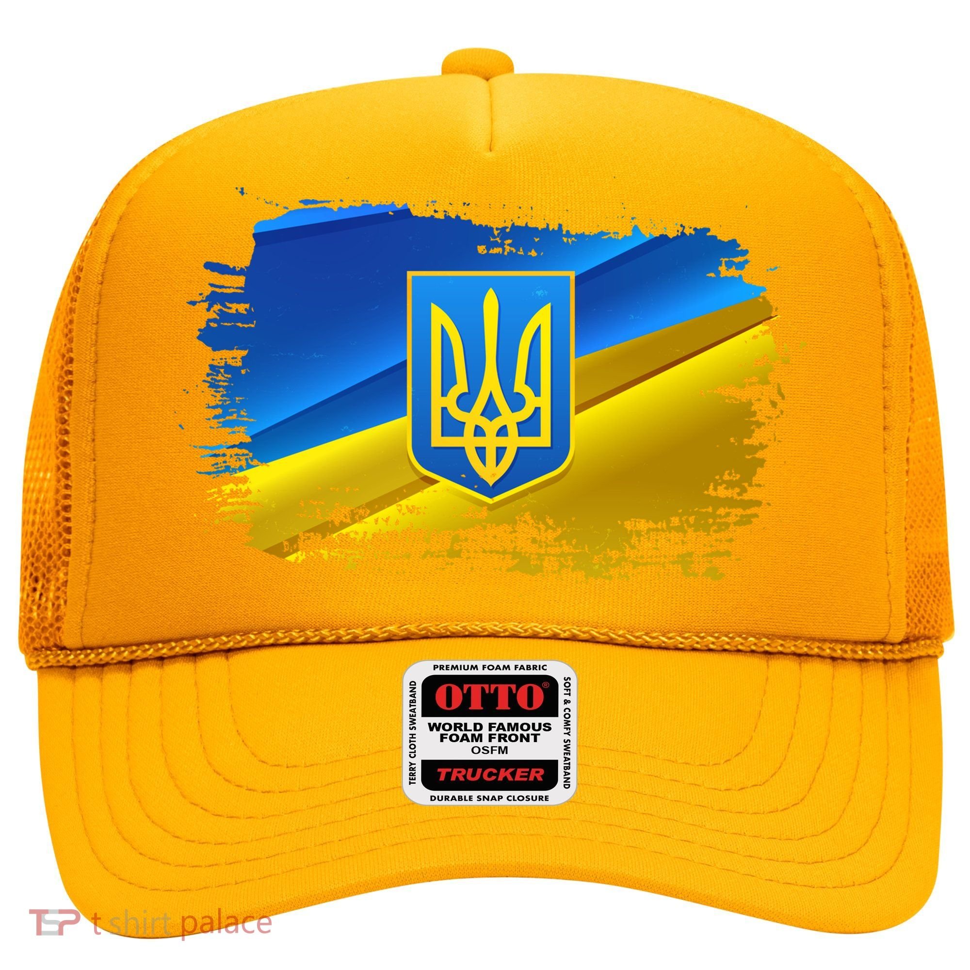 Stand With Ukraine Distressed Coat Of Arms Crest Flag Hat