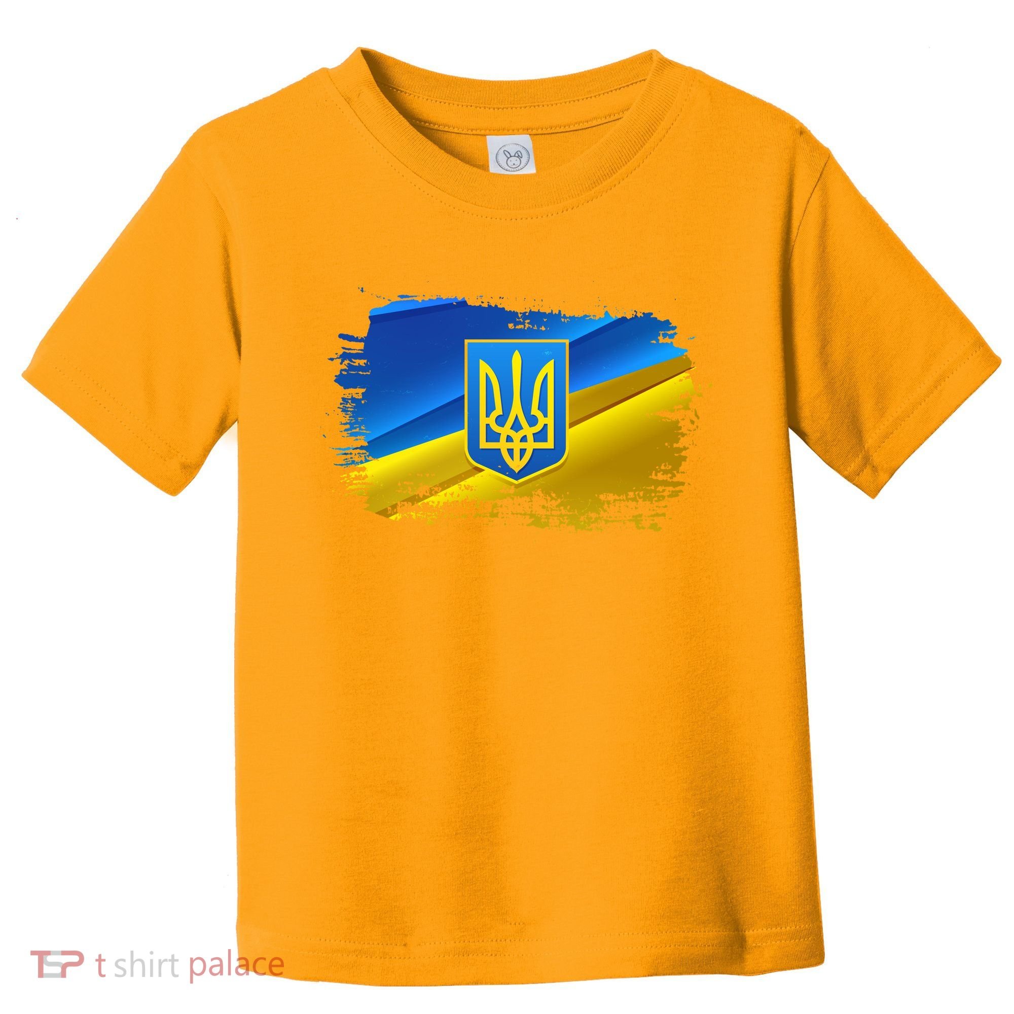 Stand With Ukraine Distressed Coat Of Arms Crest Flag Toddler T-Shirt
