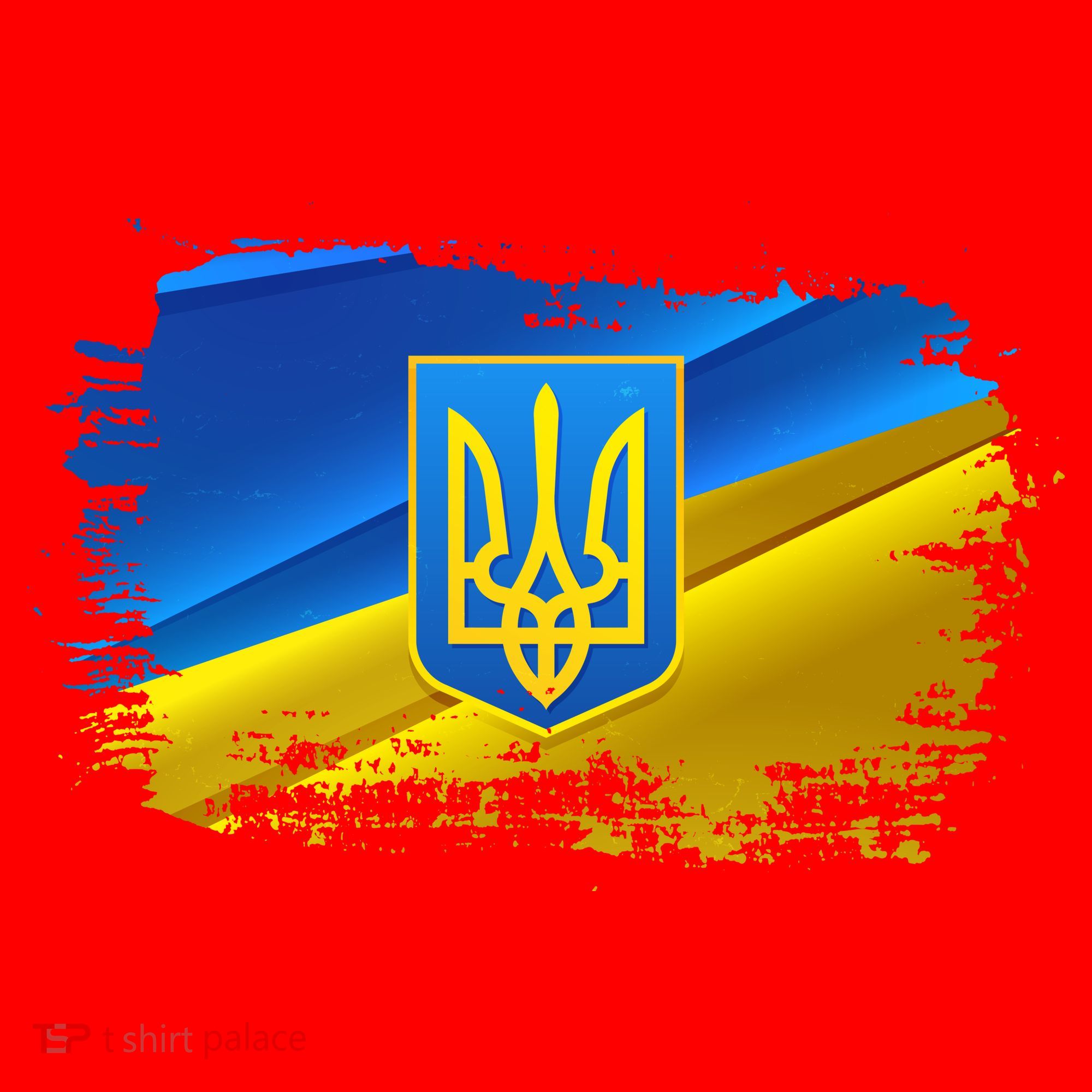 Stand With Ukraine Distressed Coat Of Arms Crest Flag Santa Hat