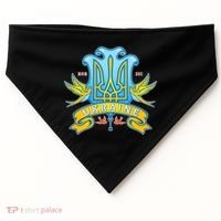 Stand With Ukraine Coat Of Arms Crest Peace Doves USA-Made Doggie Bandana thumb 0