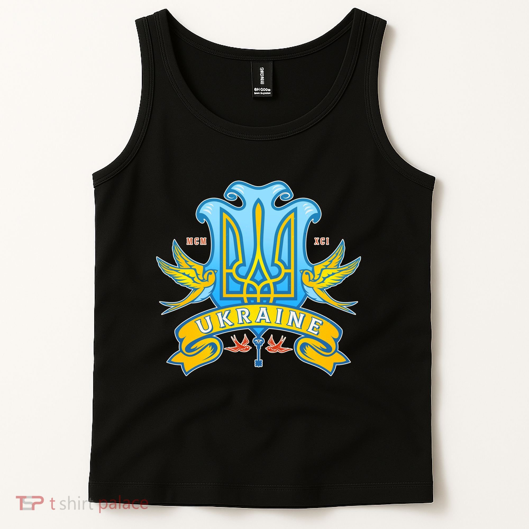 Stand With Ukraine Coat Of Arms Crest Peace Doves Tank Top