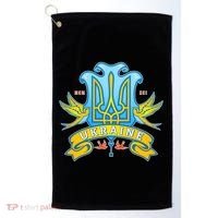 Stand With Ukraine Coat Of Arms Crest Peace Doves Golf Towel thumb 0