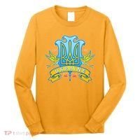Stand With Ukraine Coat Of Arms Crest Peace Doves Long Sleeve Shirt thumb 0
