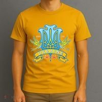 Stand With Ukraine Coat Of Arms Crest Peace Doves T-Shirt thumb 3