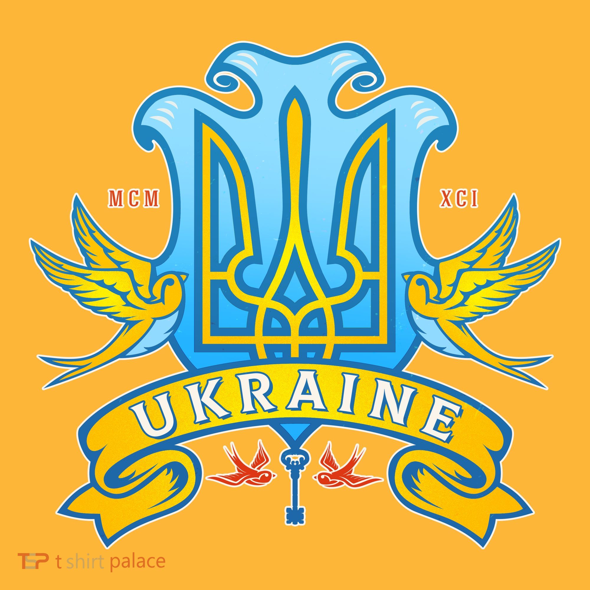 Stand With Ukraine Coat Of Arms Crest Peace Doves Visor