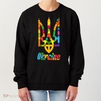 Stand With Ukraine Rainbow Dots Coat Of Arms Women's Sweatshirt thumb 0