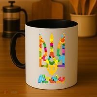 Stand With Ukraine Rainbow Dots Coat Of Arms Coffee Mug thumb 4