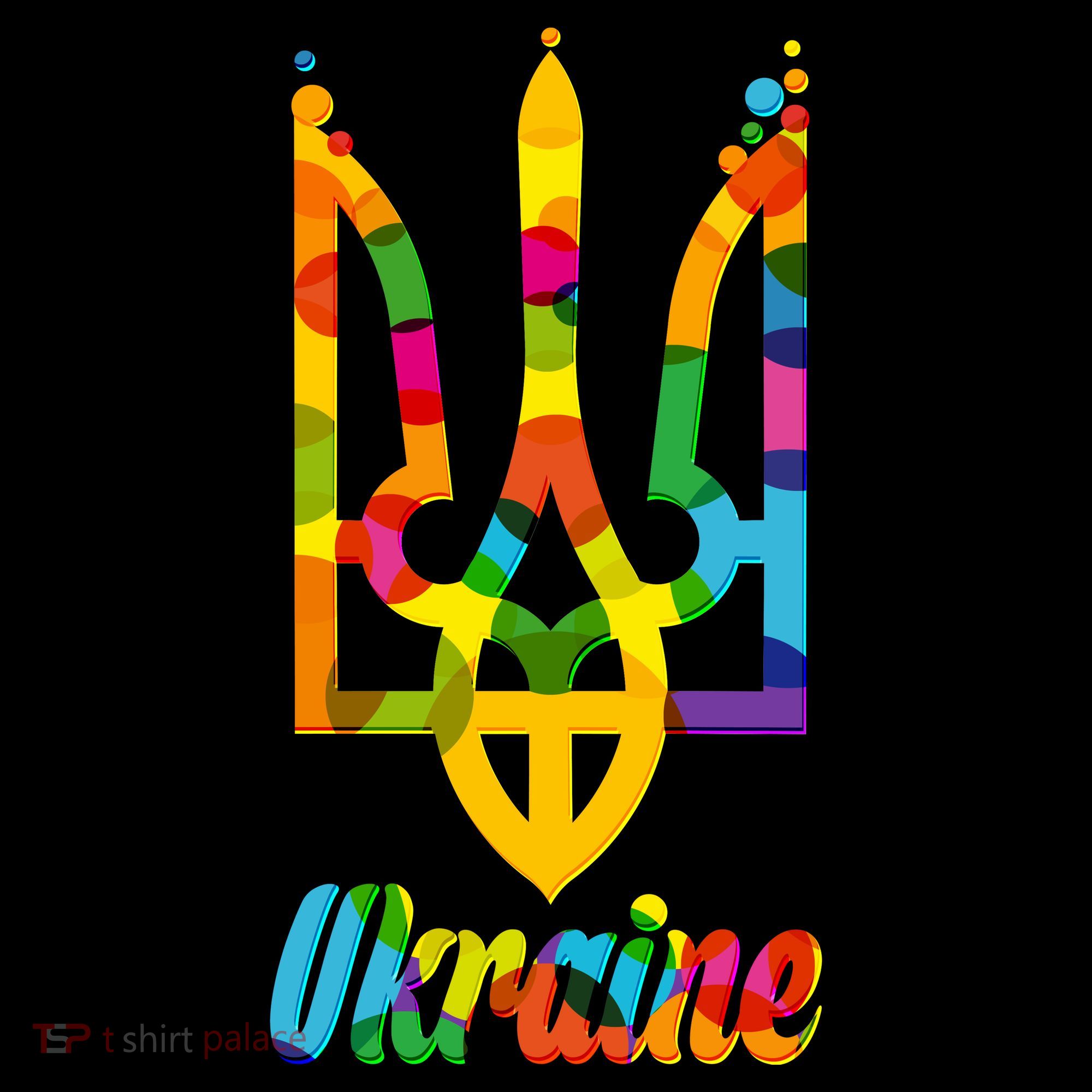 Stand With Ukraine Rainbow Dots Coat Of Arms Coffee Mug