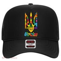 Stand With Ukraine Rainbow Dots Coat Of Arms Hat thumb 0