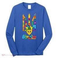 Stand With Ukraine Rainbow Dots Coat Of Arms Long Sleeve Shirt thumb 0