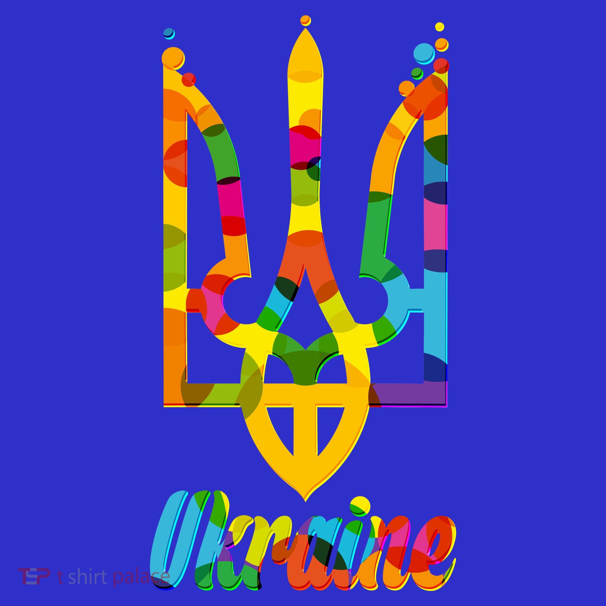 Stand With Ukraine Rainbow Dots Coat Of Arms Sweatshirt
