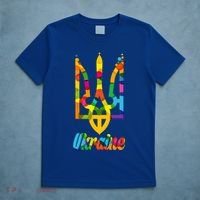 Stand With Ukraine Rainbow Dots Coat Of Arms T-Shirt thumb 5
