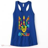 Stand With Ukraine Rainbow Dots Coat Of Arms Women's Tank Top thumb 0