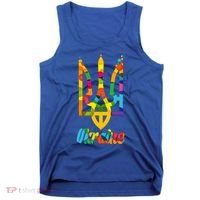 Stand With Ukraine Rainbow Dots Coat Of Arms Tank Top thumb 0