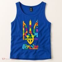 Stand With Ukraine Rainbow Dots Coat Of Arms Tank Top thumb 2