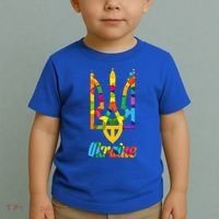 Stand With Ukraine Rainbow Dots Coat Of Arms Toddler T-Shirt thumb 2