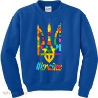 Stand With Ukraine Rainbow Dots Coat Of Arms Kids Sweatshirt thumb 0