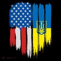 Stand With Ukraine Painted Distressed USA Ukrainian Flags Coffee Mug thumb 5
