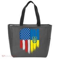 Stand With Ukraine Painted Distressed USA Ukrainian Flags Tote Bag thumb 0