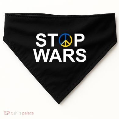 Stop Wars Ukraine Peace USA-Made Doggie Bandana