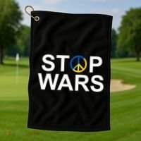 Stop Wars Ukraine Peace Golf Towel thumb 1