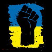 Stand With Ukraine Distressed Protest Fist Ukrainian Flag Coffee Mug thumb 5