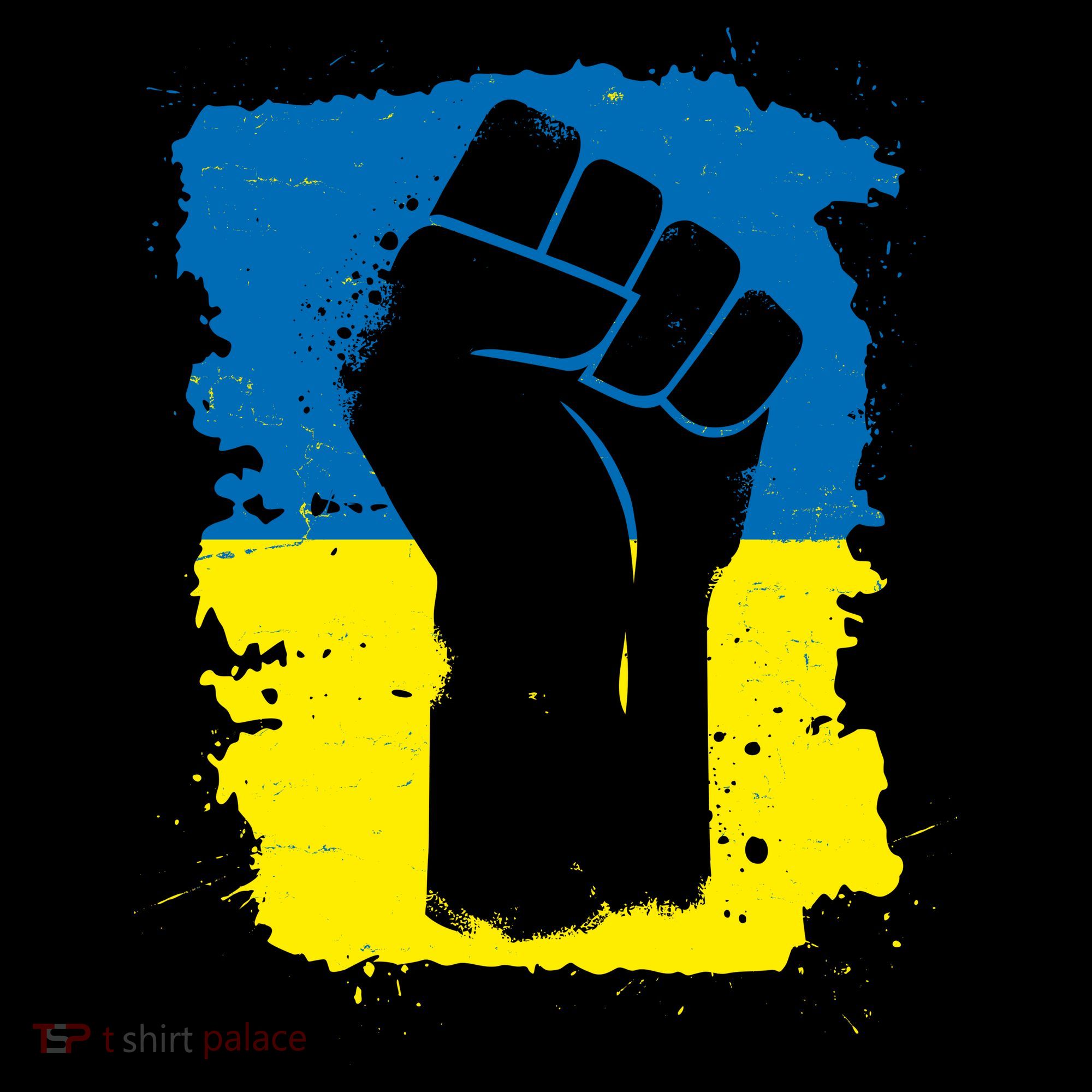 Stand With Ukraine Distressed Protest Fist Ukrainian Flag Coffee Mug
